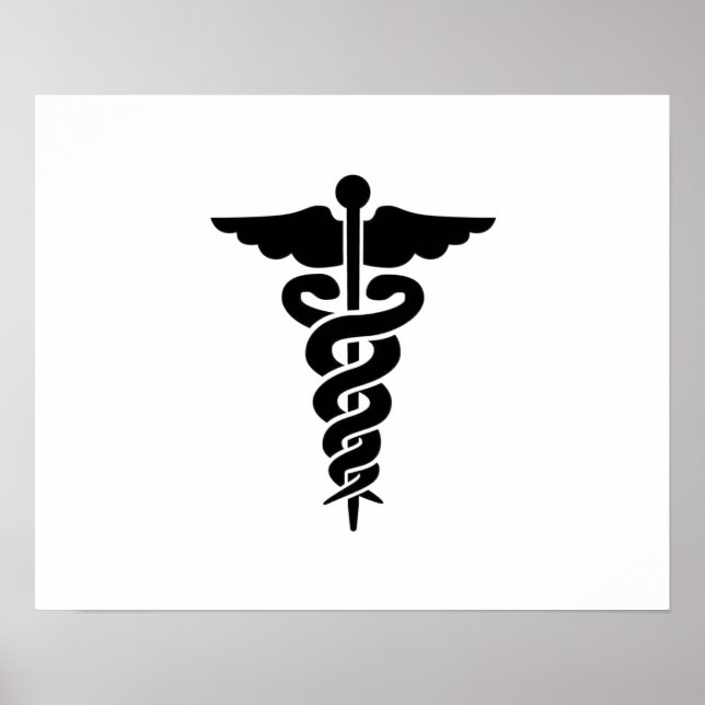 Póster Símbolo médico Caduceus (Frente)