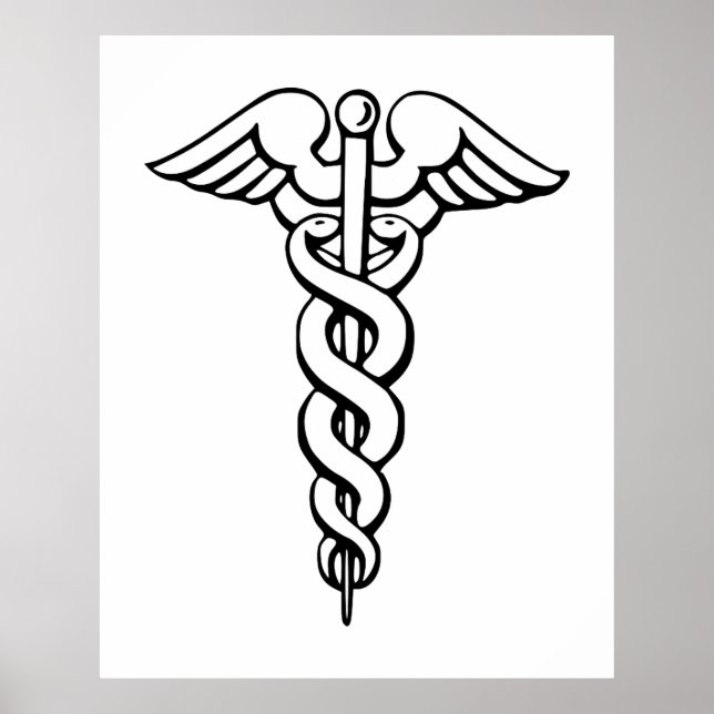 Poster Símbolo médico de Caduceus (Frente)
