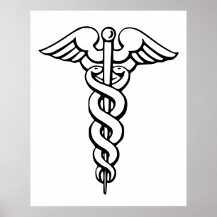 Poster Símbolo médico do Caduceus