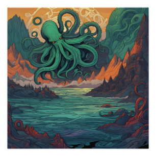 Póster Símbolo Místico Cthulhu