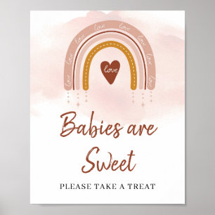 Poster Símbolo Modern Boho Blush Pink Rust Rainbow Sweet