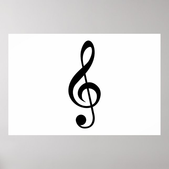 Poster Símbolo Musical da Clef G-Clef Treble (Frente)