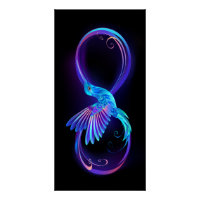 Símbolo Neon Infinity com Hummingbird brilhante