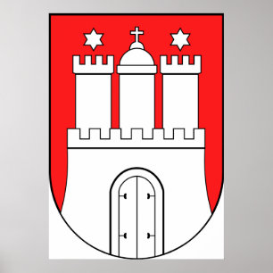 Poster Símbolo oficial de Hamburgo Alemanha da brasão