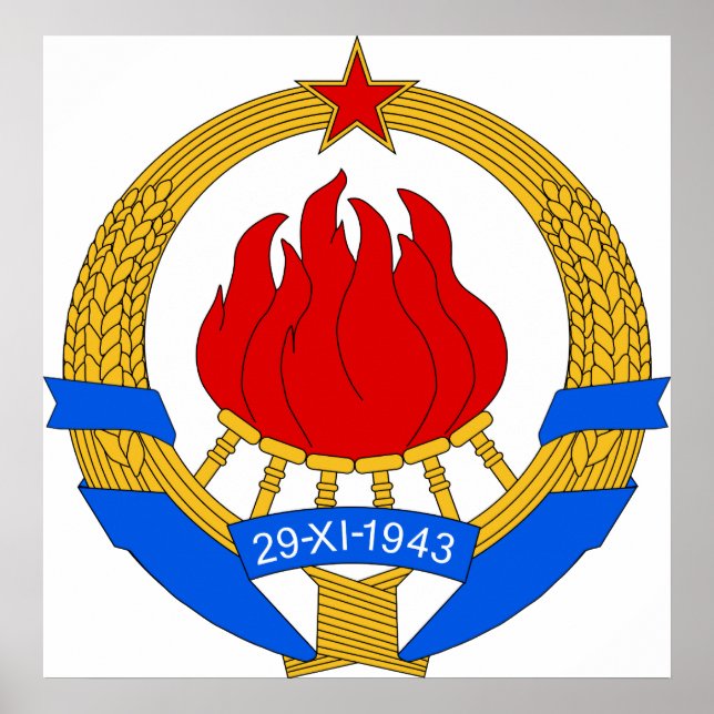 Poster Símbolo oficial Heraldry do casaco da Jugoslávia d (Frente)