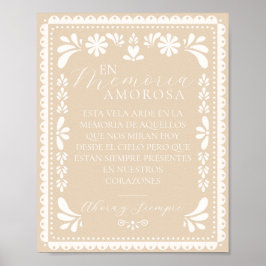 Poster Símbolo Papel Picado Esta Vela Arde Memoria Letrer