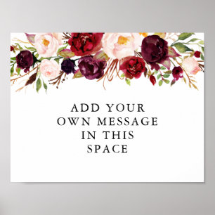 Poster Símbolo Personalizado de Marsala Vinil Burgundy