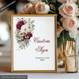 Poster Símbolo Personalizado de Rosa de Casamento do Boho