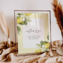 Poster Símbolo Personalizado do Chá de fraldas Limon