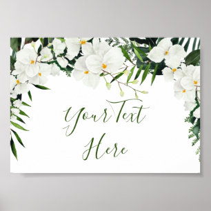 Poster Símbolo Personalizado Floral Boêmiano das Orquídea