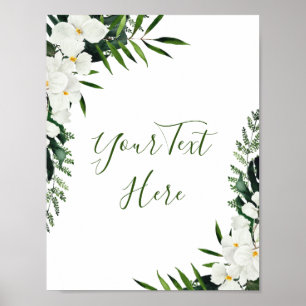 Poster Símbolo Personalizado Floral Boêmiano das Orquídea