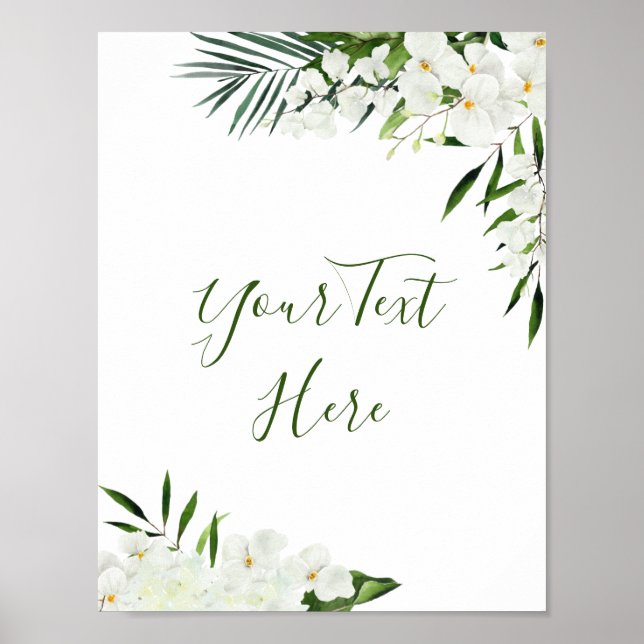 Poster Símbolo Personalizado Floral Boêmiano das Orquídea (Frente)