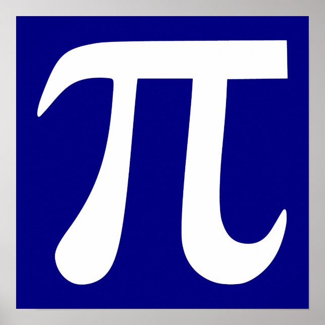 Poster Símbolo Pi Branco e marinho (Frente)