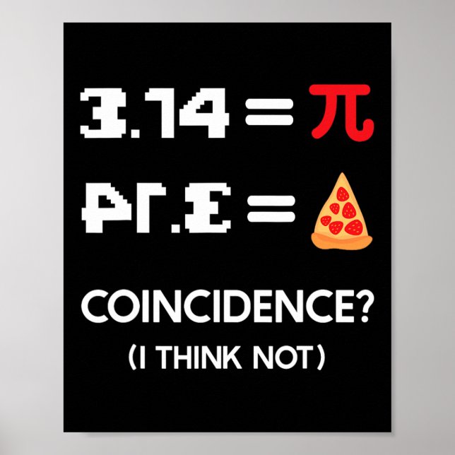 Poster Símbolo Pi Day 3.14 Pie Coincidência Eu Acho Não M (Frente)