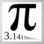 Póster Símbolo "Pi" gigante & 3.14...<br><div class="desc">Perfeito para o seu quarto!!</div>