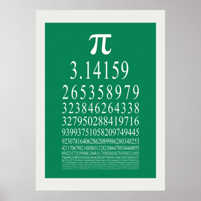 Póster Símbolo Pi - Número de Muitos Dígitos (Frente)