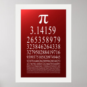 Póster Símbolo Pi - Número de Muitos Dígitos