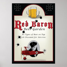 Poster Símbolo Pub, Jardim de Cerveja Red Baron