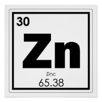 Símbolo químico de zinco fórmula química: