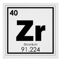Símbolo químico de Zircônio - formul químico