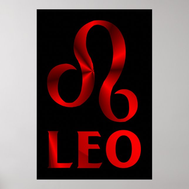 Póster Símbolo Red Leo Horoscope (Frente)