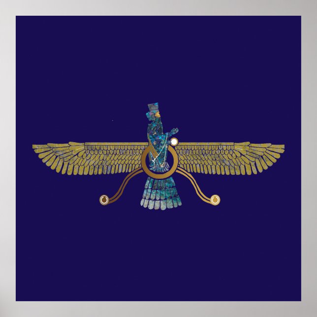 Poster Símbolo religioso Zoroaster Ahura Mazda Zoroastria (Frente)