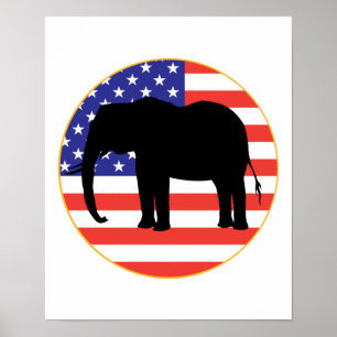 Póster símbolo republicano design elefante