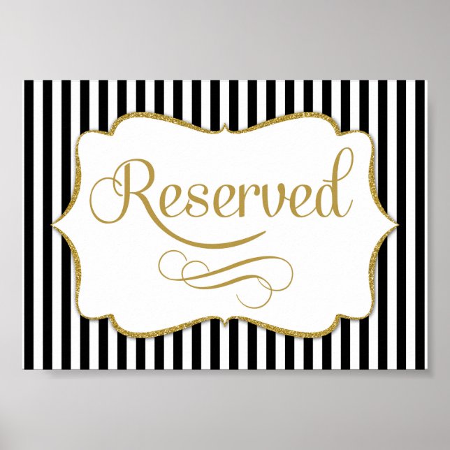 Poster Símbolo Reservado Dourado Stripe (Frente)