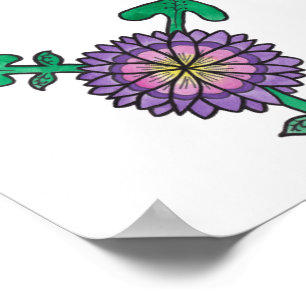 Poster Símbolo roxo do Transgender da flor