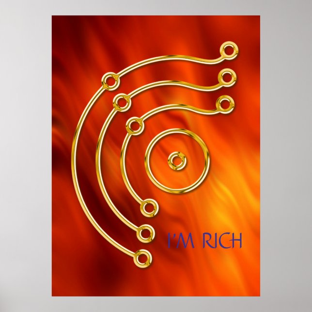 Póster Símbolo RUNA / DOURADO, Sou RICH (Frente)