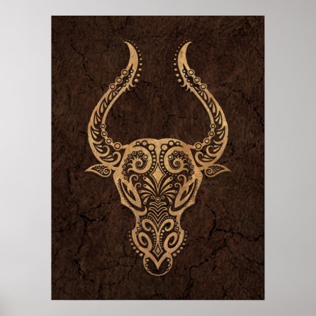 Poster Símbolo russo Taurus Zodíaco em efeito pedra (Frente)