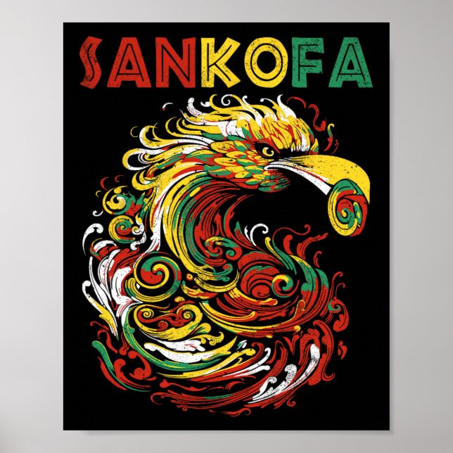 Poster Símbolo Sankofa Adinkra Sankofa, dezenove Gana (Frente)