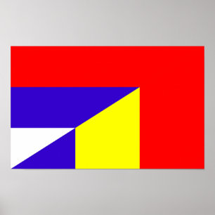 Poster símbolo serbia romênia bandeira país