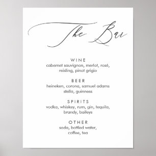 Poster Símbolo Simples de Bar de Caligrafia Moderna