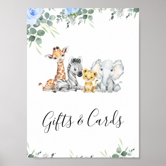 Poster Símbolo Superior da Mesa do Chá de fraldas Safari  (Frente)