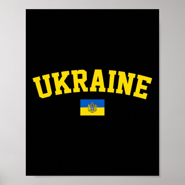 Poster Símbolo Tridente da Bandeira da Ucrânia Orgulho Pa (Frente)