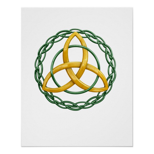 Póster Símbolo trítico trinó triquetra celta (Frente)