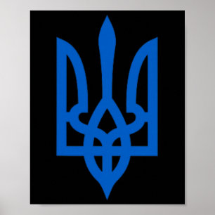 Poster Símbolo Tryzub ucraniano no coração
