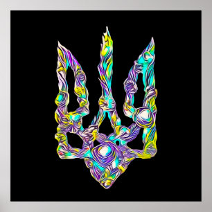 Poster Símbolo ucraniano trident