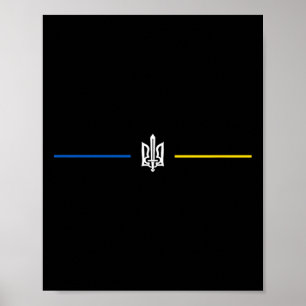 Poster Símbolo ucraniano Tryzub com Espada - Tridente da