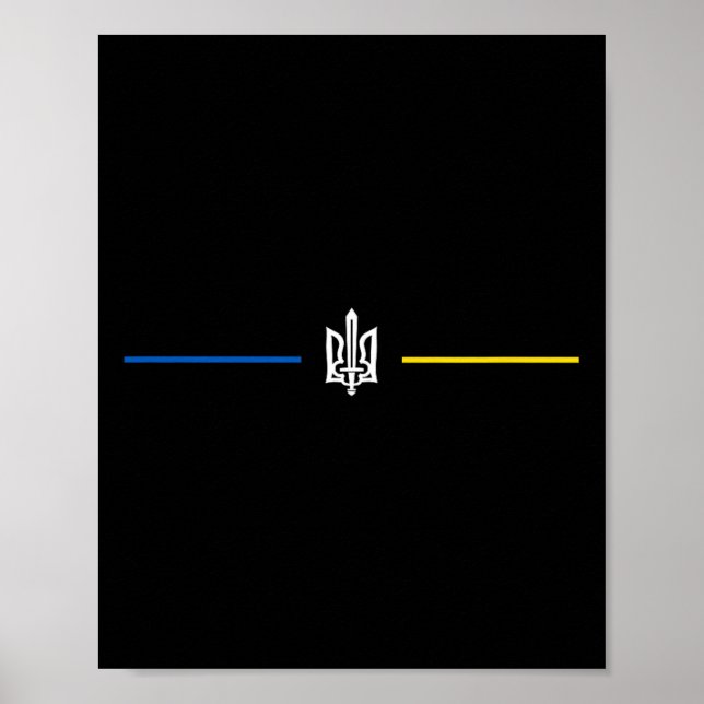 Poster Símbolo ucraniano Tryzub com Espada - Tridente da  (Frente)