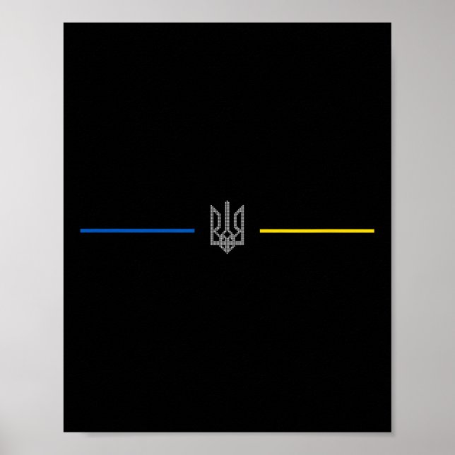 Poster Símbolo ucraniano Tryzub - Tridente da Ucrânia 2  (Frente)
