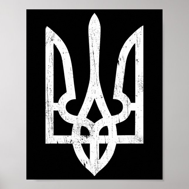 Poster Símbolo ucraniano Tryzub - Tridente da Ucrânia par (Frente)