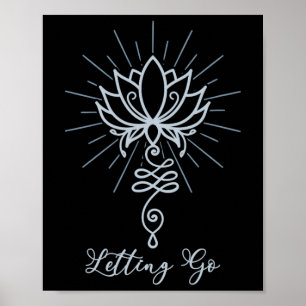Poster Símbolo Unalome Flor de Lótus Deixando Ir