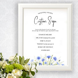Poster Símbolo Universal de Casamento Blue Wildflower Mod