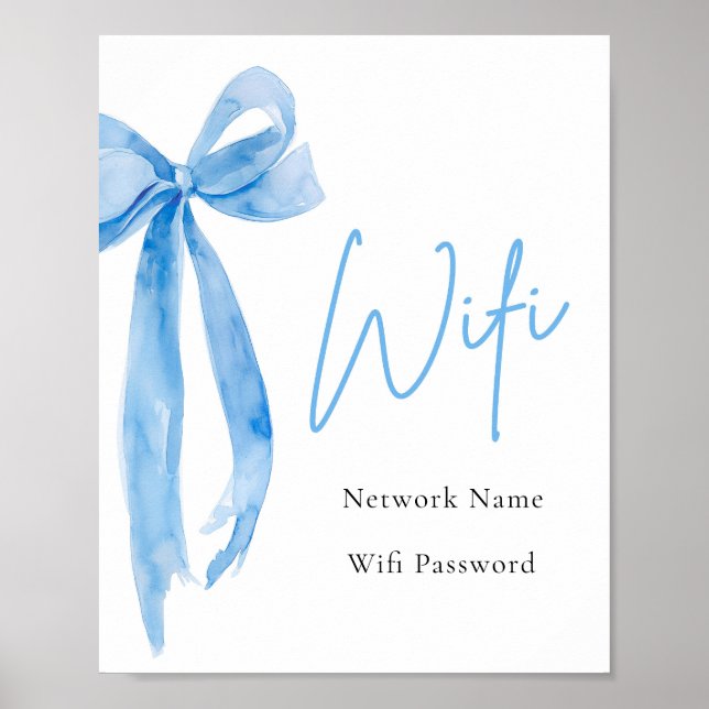 Poster Símbolo Wifi de Arco Azul Moderno e Elegante De Aq (Frente)