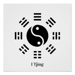 Póster Símbolo Yin Yang Ba Gua I Ching - Oito Trigramas