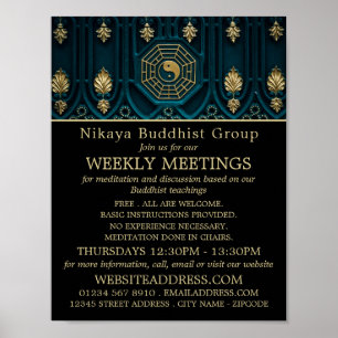 Poster Símbolo Yin & Yang, propaganda do grupo budista