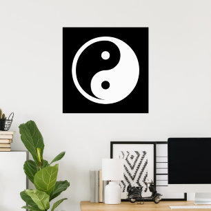 Poster Símbolo Yin Yang - tatuagem sólida design 2
