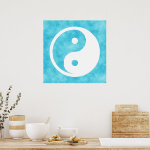 Poster Símbolo Yin Yang - tatuagem sólida design 2